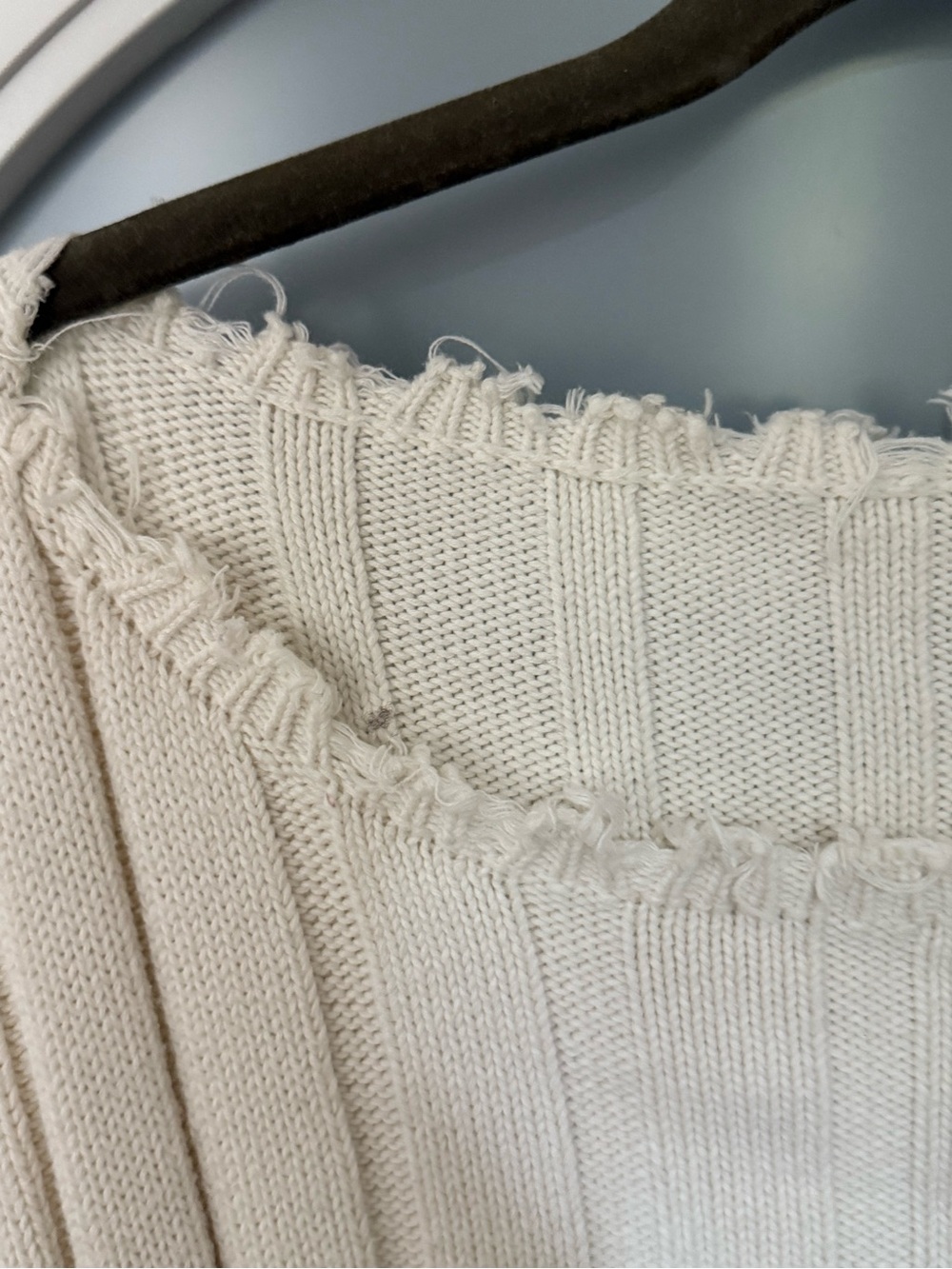 Off-Shoulder Ribbed Knit Sweater | Size M | Excellent - Picture 2 of 3